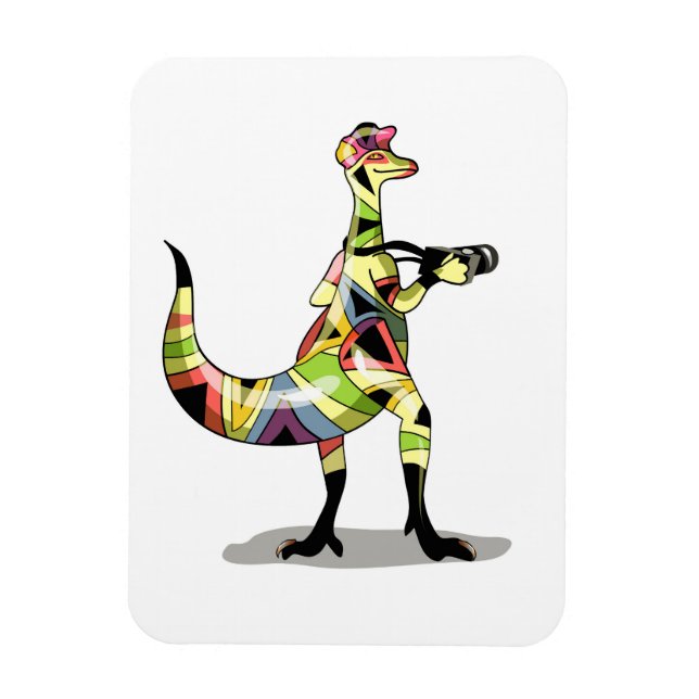 Magnet Flexible Illustration D'Un Photographe Iguanodon. (Vertical)