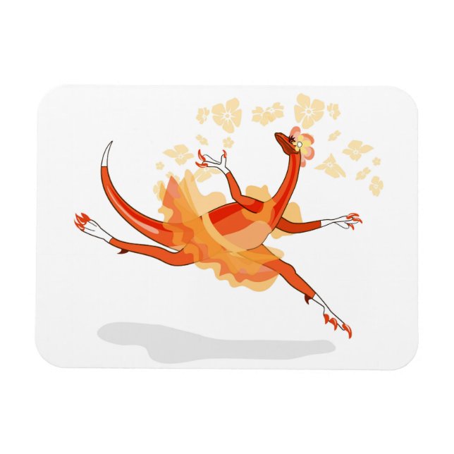 Magnet Flexible Illustration D'Un Raptor Danseur Ballerina. 2 (Horizontal)
