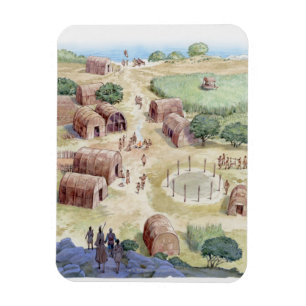 Magnet Flexible Illustration d'un village natif américain