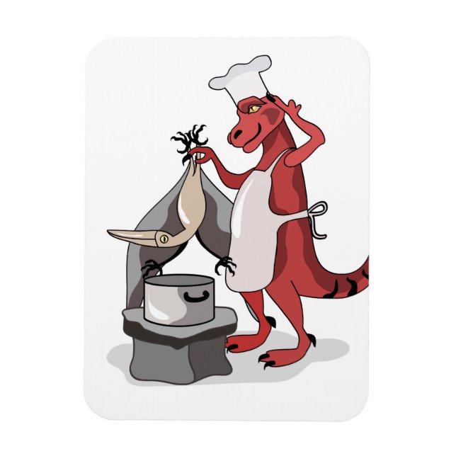 Magnet Flexible Illustration D'Une Cuisine De Chef Tyrannosaurus R (Vertical)