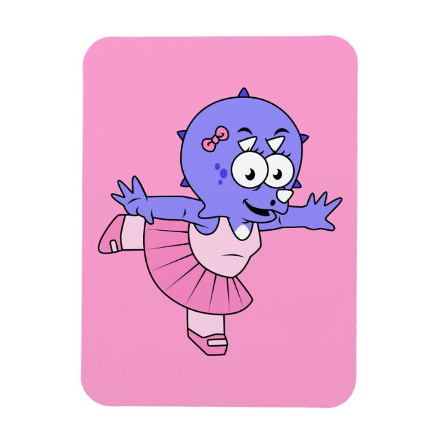 Magnet Flexible Illustration D'Une Danse De Ballet Triceratops. (Vertical)