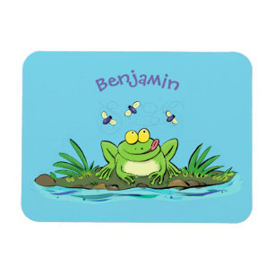 Magnet Flexible Illustration d'une grenouille affamée de couleur 