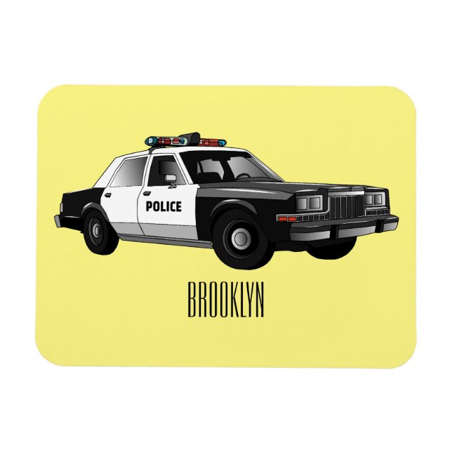 Magnet Flexible Illustration d'une voiture de police (Horizontal)