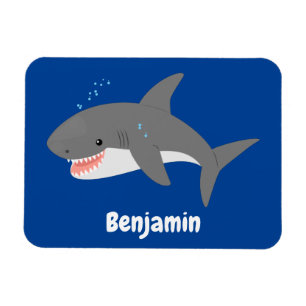 Magnet Flexible Illustration joyeuse du grand requin blanc