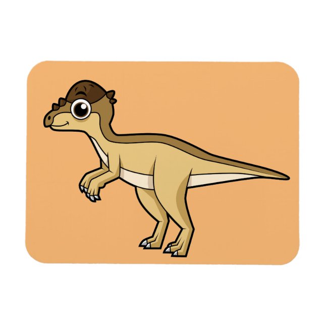 Magnet Flexible Illustration Mignonne D'Un Pachycéphalosaure Dinos (Horizontal)