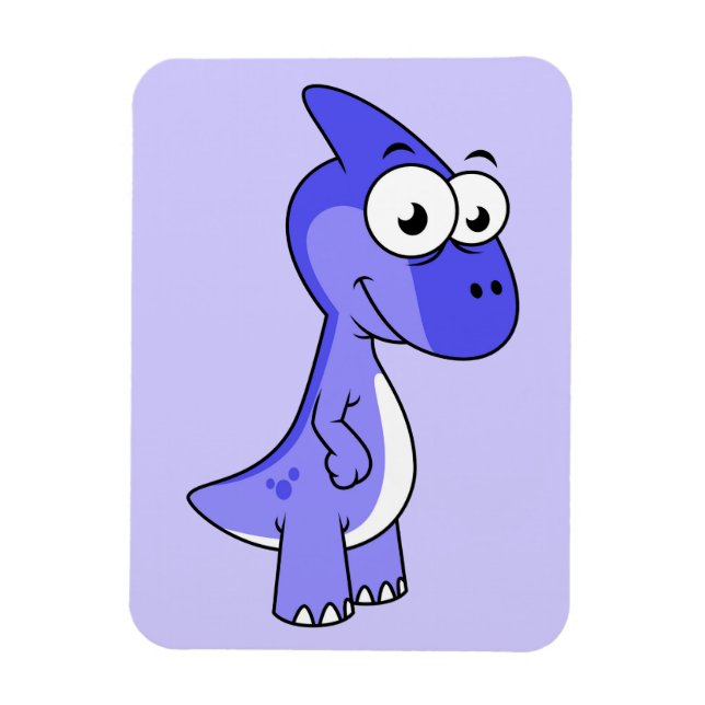 Magnet Flexible Illustration Mignonne D'Un Parasaurolophus Dinosau (Vertical)