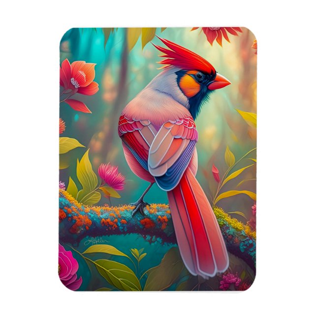 Magnet Flexible Imaginaire Birds Homme Cardinal (Vertical)