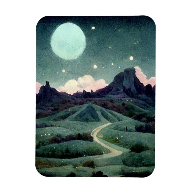 Magnet Flexible Imaginaire du paysage lunaire (Vertical)