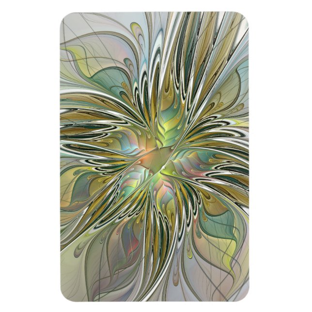 Magnet Flexible Imaginaire Floral Fleur Art Fractal Moderne Avec O (Vertical)