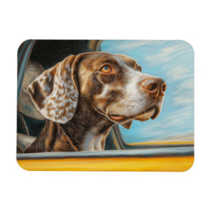 Magnet Flexible Impression d'art d'un chien tacheté en aventure en