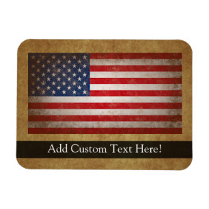 Magnet Flexible Indicateur américain Vintage avec texte personnal