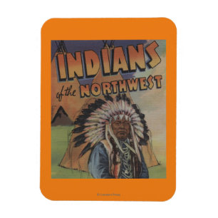 Magnet Flexible Indiens du nord-ouest - chef indien et Teepee