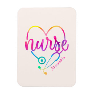 Magnet Flexible "Infirmière" avec stéthoscope en forme de coeur