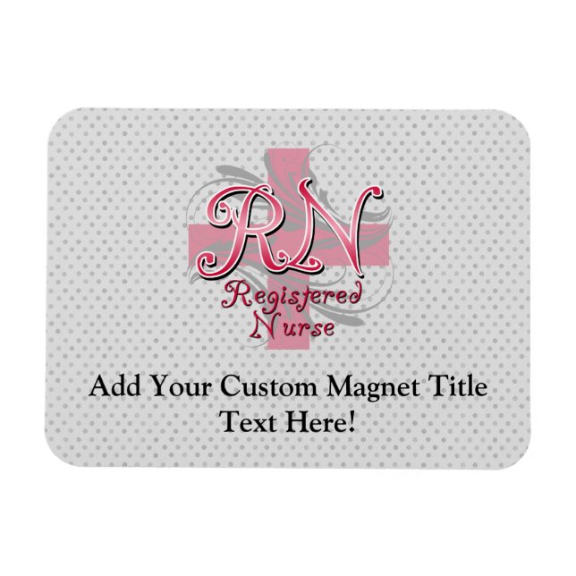 Magnet Flexible Infirmière inscrite, persiennes de croix roses (Horizontal)