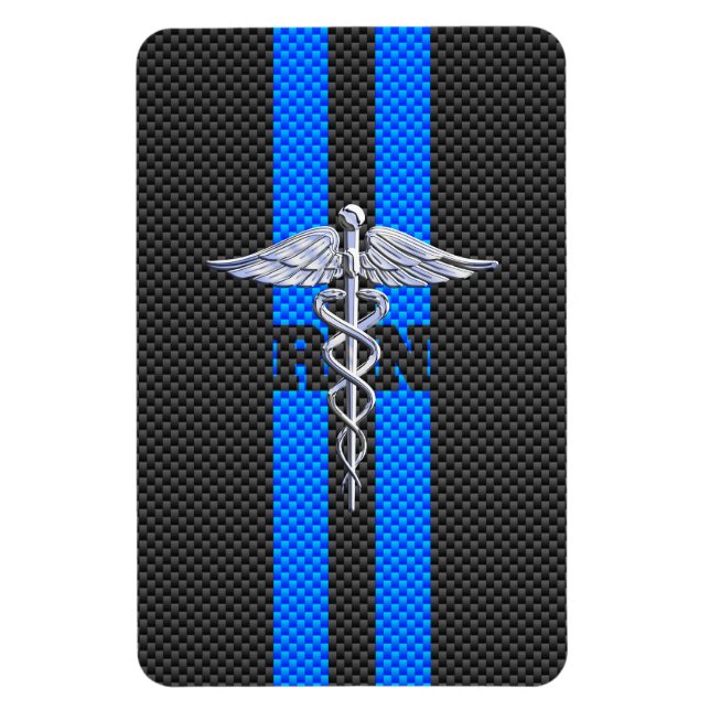 Magnet Flexible Infirmière inscrite RN Caduceus Carbon Decor (Vertical)