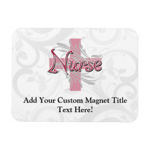 Magnet Flexible Infirmière rose de croix/remous
