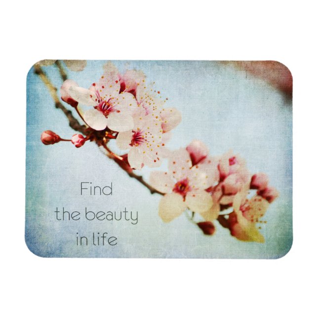 Magnet Flexible Inspirational Cherry Blossom Tree Trouver la beaut (Horizontal)