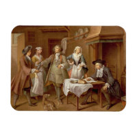 Interior of a Kitchen with Figures Tasting