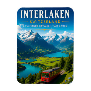 Magnet Flexible 🏞️ Interlaken Suisse Décoration de Maison de Vall