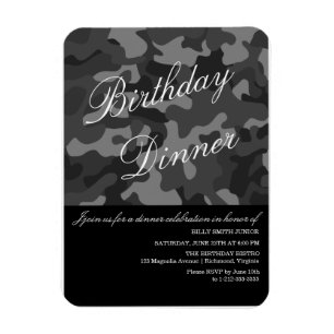 Magnet Flexible Invitation à un événement Camouflage, Dîner, Fête,