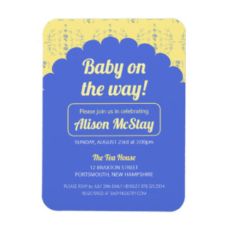 Magnet Flexible Invitation Baby shower de blocs Hydrangea