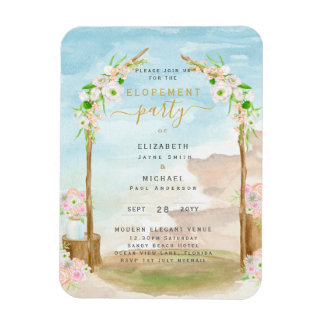 Magnet Flexible INVITATION de la fête de l'Elopement côtier de la