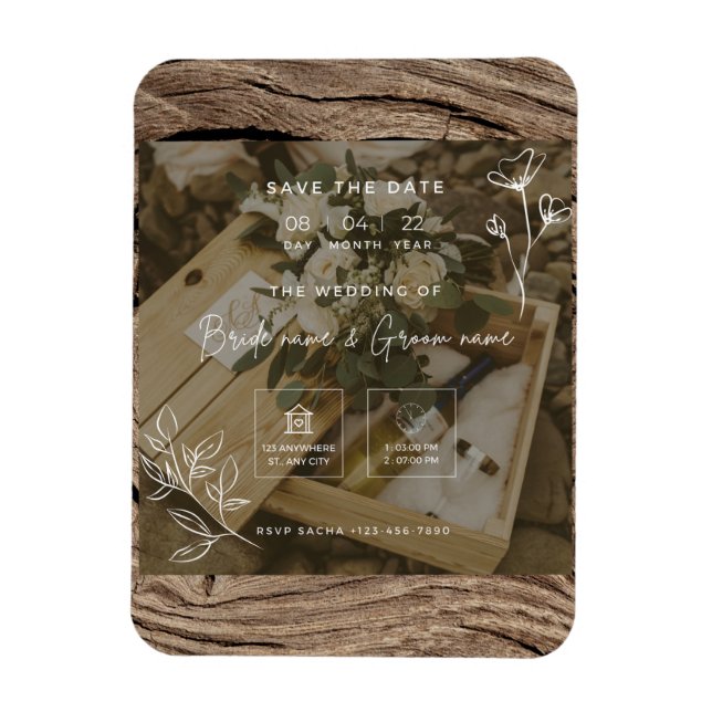 Magnet Flexible invitation de mariage (Vertical)