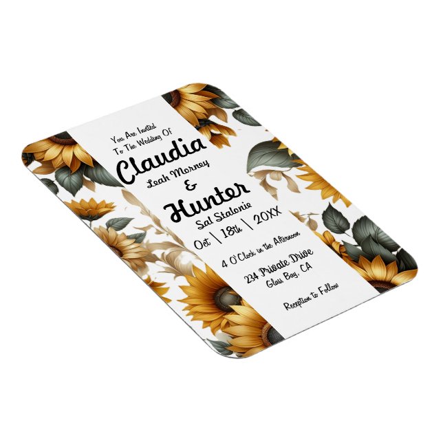Magnet Flexible Invitation de patch de tournesol (Côté Droit)