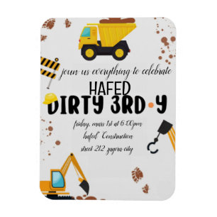 Magnet Flexible Invitation pour 3ème anniversaire sale