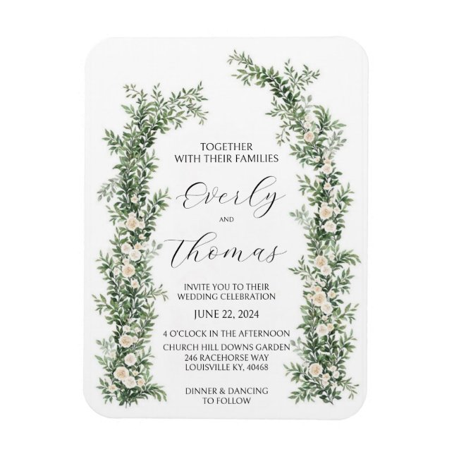 Magnet Flexible Invitations de mariage de l'arc floral (Vertical)