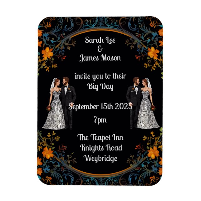 Magnet Flexible Invitations de mariage personnalisées et Invitatio (Vertical)