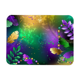 Magnet Flexible Iridescente mardi gras arrière - plan avec perles