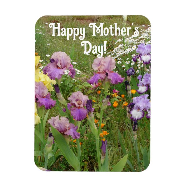 Magnet Flexible Iris Irises Fleurs bleues Fleurs florales Fête des (Vertical)