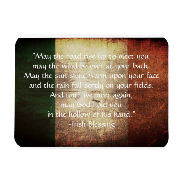 Magnet Flexible Irish Blessing on Distressed Flag Greeting Card (Horizontal)