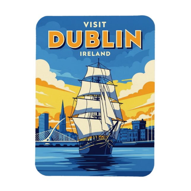 Magnet Flexible Irish Dublin Tall Ship (Vertical)