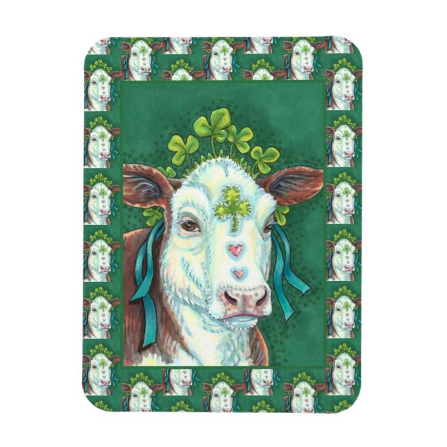 MAGNET FLEXIBLE IRLANDAIS BRED ST. PATRICK'S DAY HEIFER, VACHE SHA (Vertical)