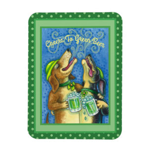 MAGNET FLEXIBLE IRLANDAIS HOUND CHIENS, ST. PATRICK'S DAY GREEN BE
