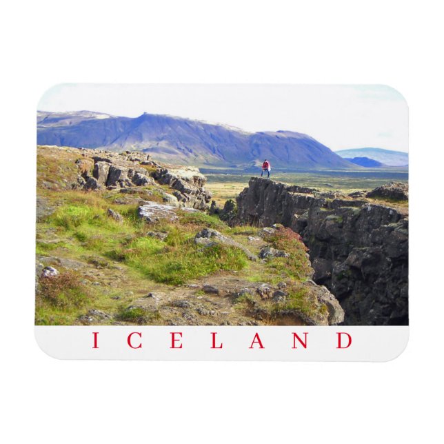 Magnet Flexible Islande Aimant frigo vue de la crête médio-atlanti (Horizontal)