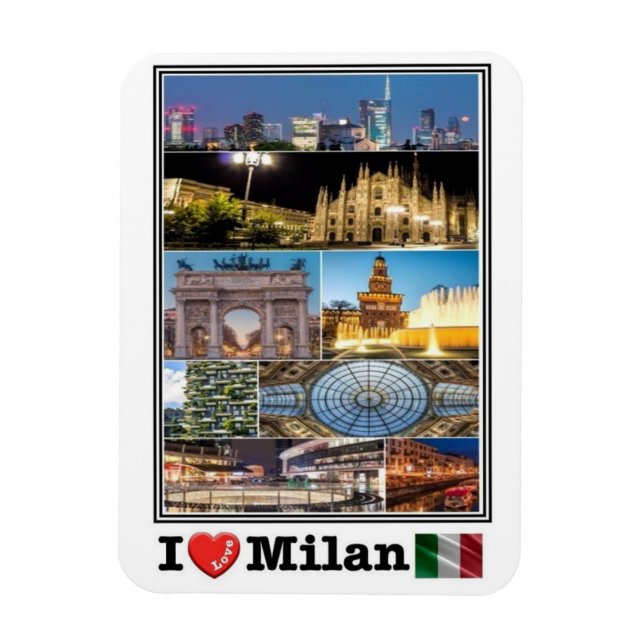 Magnet Flexible IT Italie - Milan - I Love Mosaic - (Vertical)