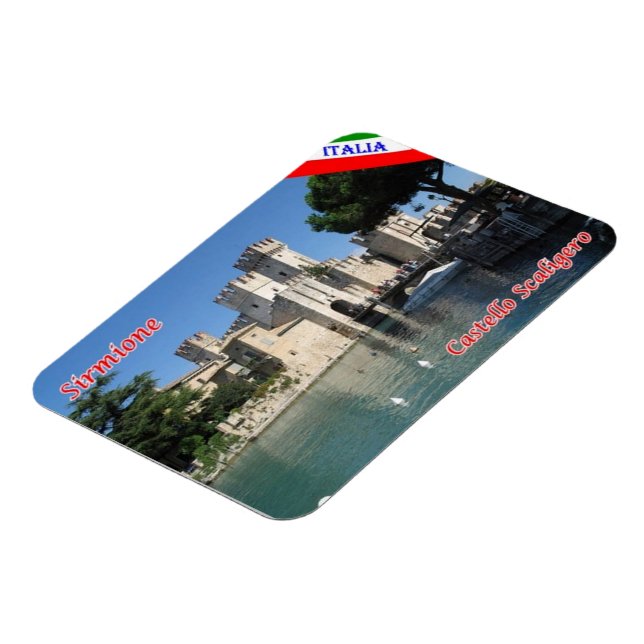 Magnet Flexible Italie - Lac de Garde - Sirmione - Château de Scal (Côté Gauche)