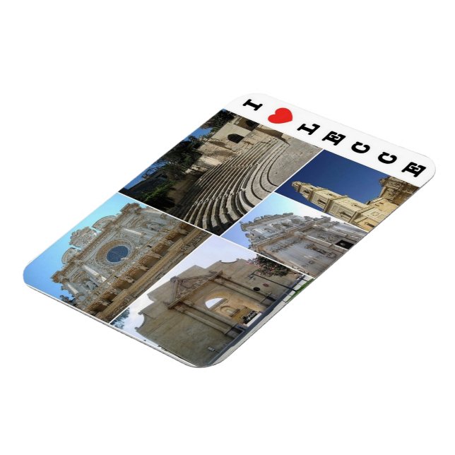 Magnet Flexible Italie - Pouilles - Salento - Lecce - I Love - (Côté Gauche)