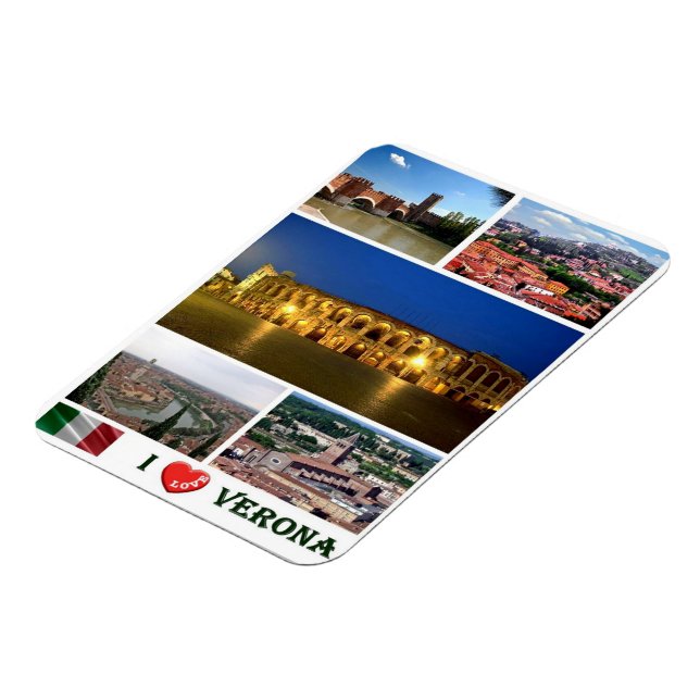 Magnet Flexible Italie - Vénétie - Vérone - I Love - (Côté Gauche)