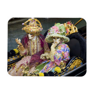 Magnet Flexible Italie, Venise. Couple habillé en costumes pour