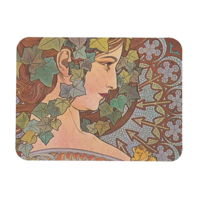 Magnet Flexible Ivy - Alphonse Mucha (Horizontal)