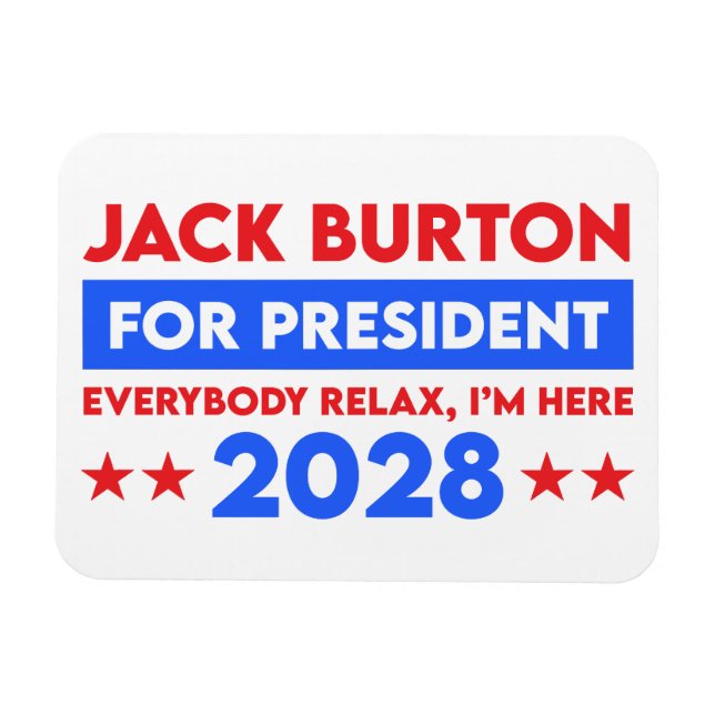 Magnet Flexible Jack Burton Pour Président 2028 (Horizontal)