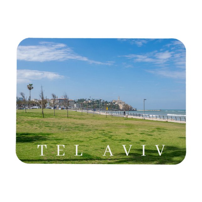 Magnet Flexible Jaffa vu depuis l'aimant frigo de Tel Aviv (Horizontal)