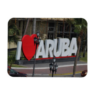 Magnet Flexible "J'aime Aruba", photographie,