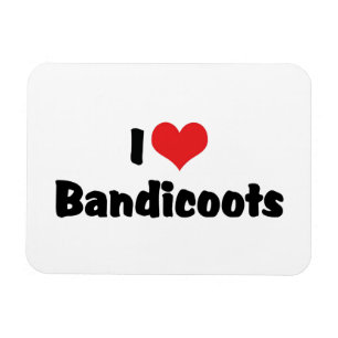 Magnet Flexible J'aime les bandicoots du coeur
