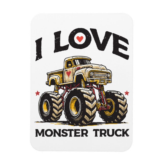 Magnet Flexible J'aime les camions monstres (Vertical)