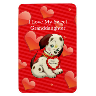 Magnet Flexible J'aime ma petite-fille adorable...Valentine souhai